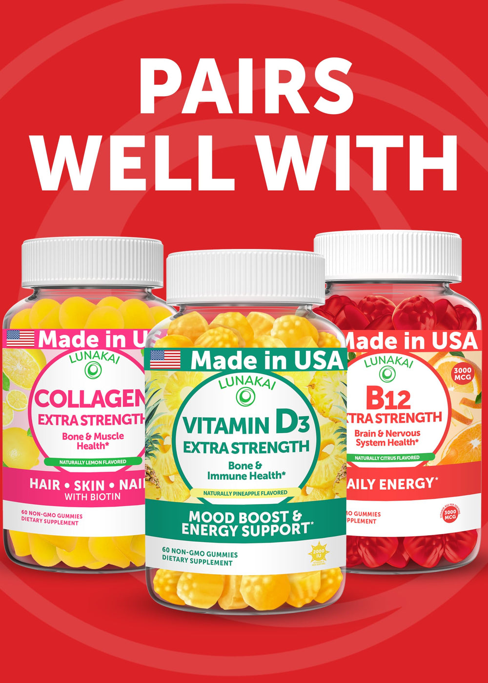 Lunakai CoQ10 bottle in daily routine setup suggests convenient supplementation.