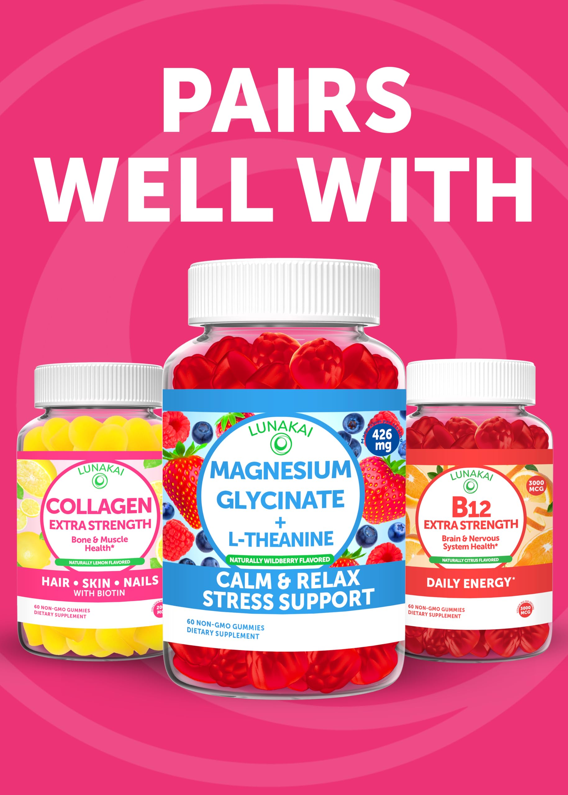 Lunakai D3 K2 gummies daily use for consistent vitamin routine.