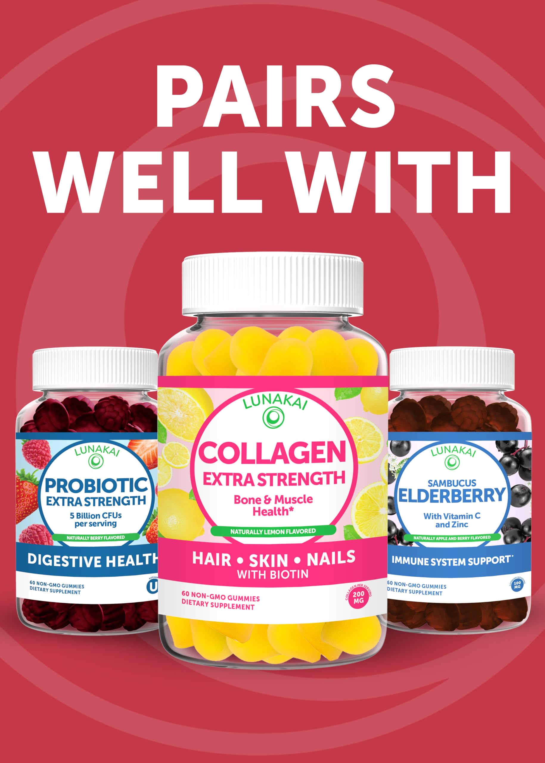 Lunakai daily morning routine with strawberry gummies