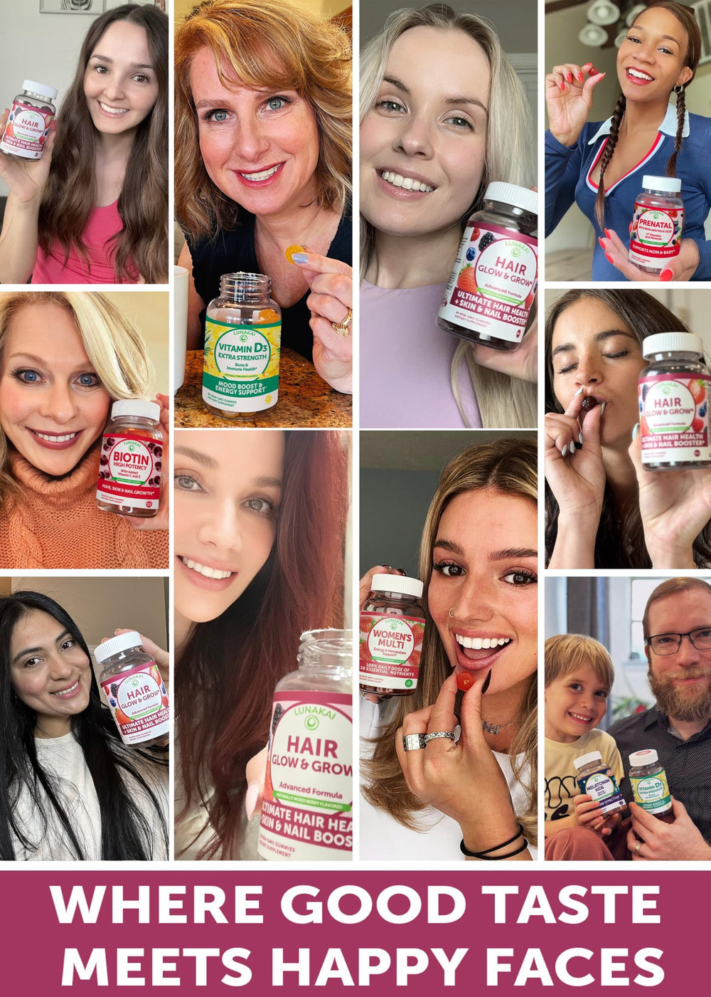 Lunakai hair gummies dispense pour demonstrates simple dosing for consistent daily intake.