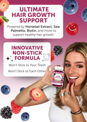 Lunakai hair gummies packaging box highlights USA-made quality and vegan formula.