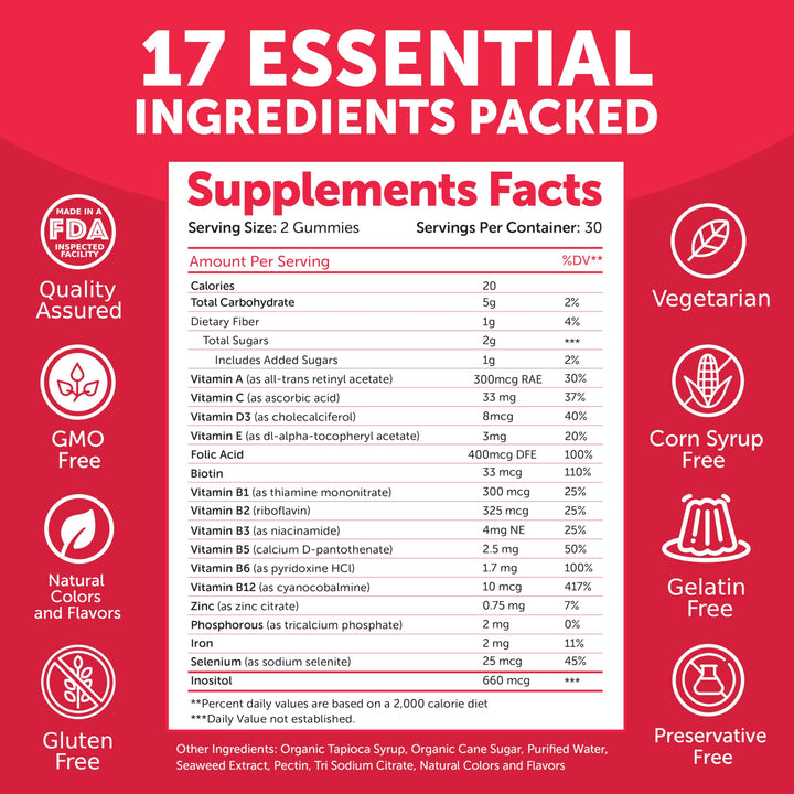 Lunakai hair skin nails gummies on hands suggesting healthier look after daily use