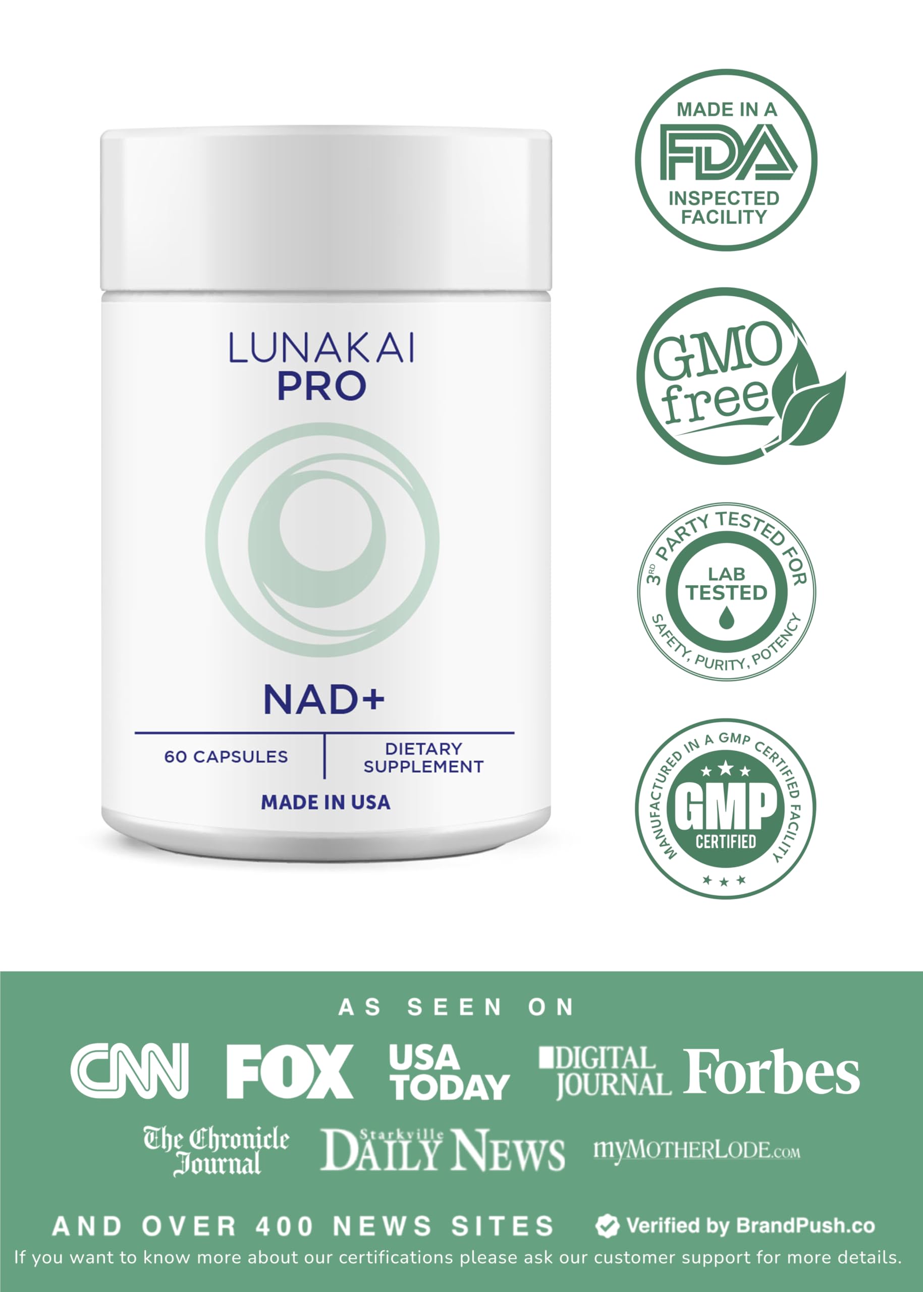 Lunakai PRO capsules close-up illustrates easy twice-daily dosing for consistency.