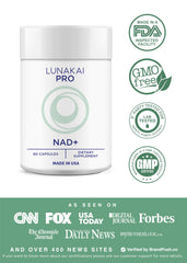 Lunakai PRO capsules close-up illustrates easy twice-daily dosing for consistency.