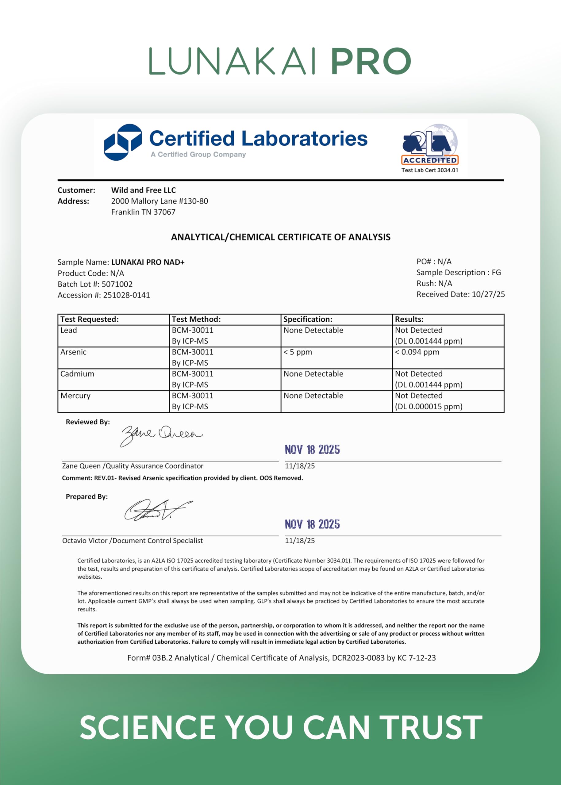 Lunakai PRO packaging shows USA-made quality and careful sourcing.