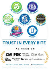 Close-up of Lunakai USA-made gummies in a tamper-evident bottle.