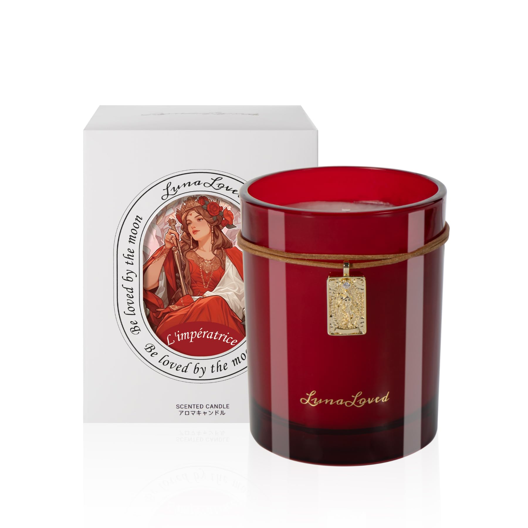 LunaLoved Empress Rose Oud candle — rich rose-oud aroma for relaxation