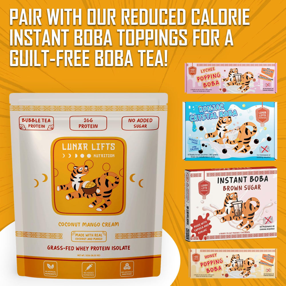 Lunar Lifts Coconut Mango Cream NZ whey source highlighted on label