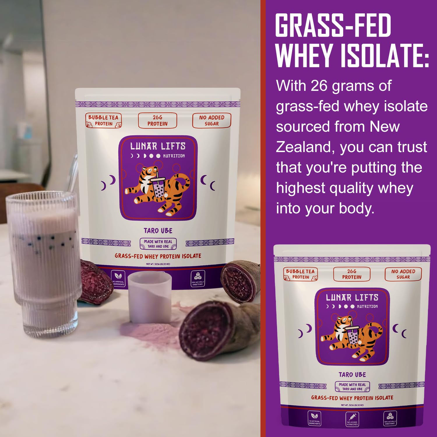Bubble tea-inspired Lunar Lifts Nutrition mix ready to drink.