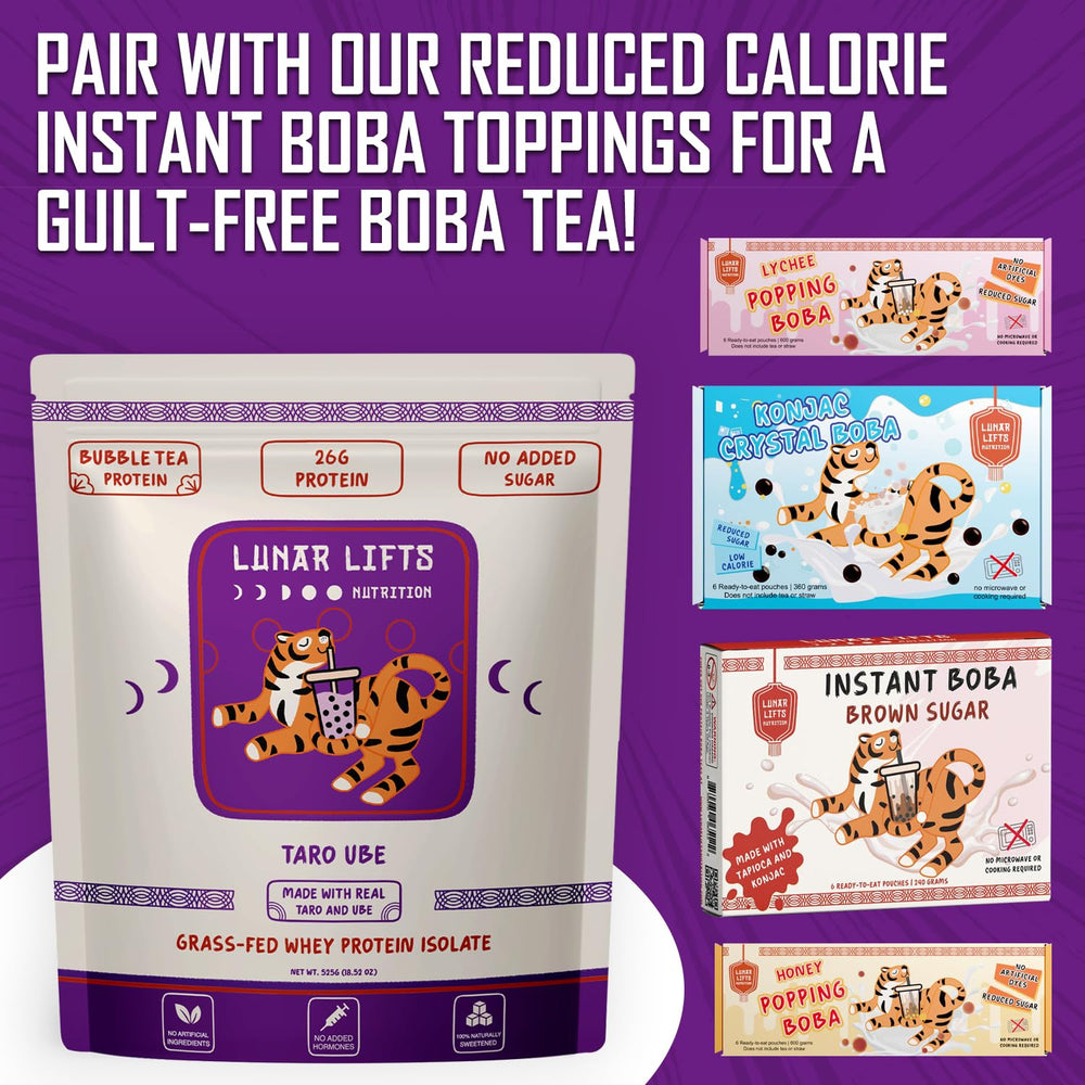 On-the-go Lunar Lifts Nutrition packaging for quick protein boosts.