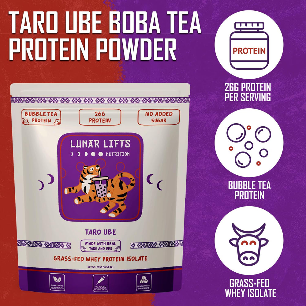 Real taro and ube flavor from Lunar Lifts Nutrition with no artificial ingredients.