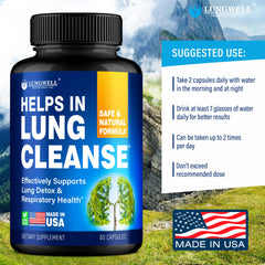 Lungwell-thyme-herbal-blend image hints at respiratory support potential.