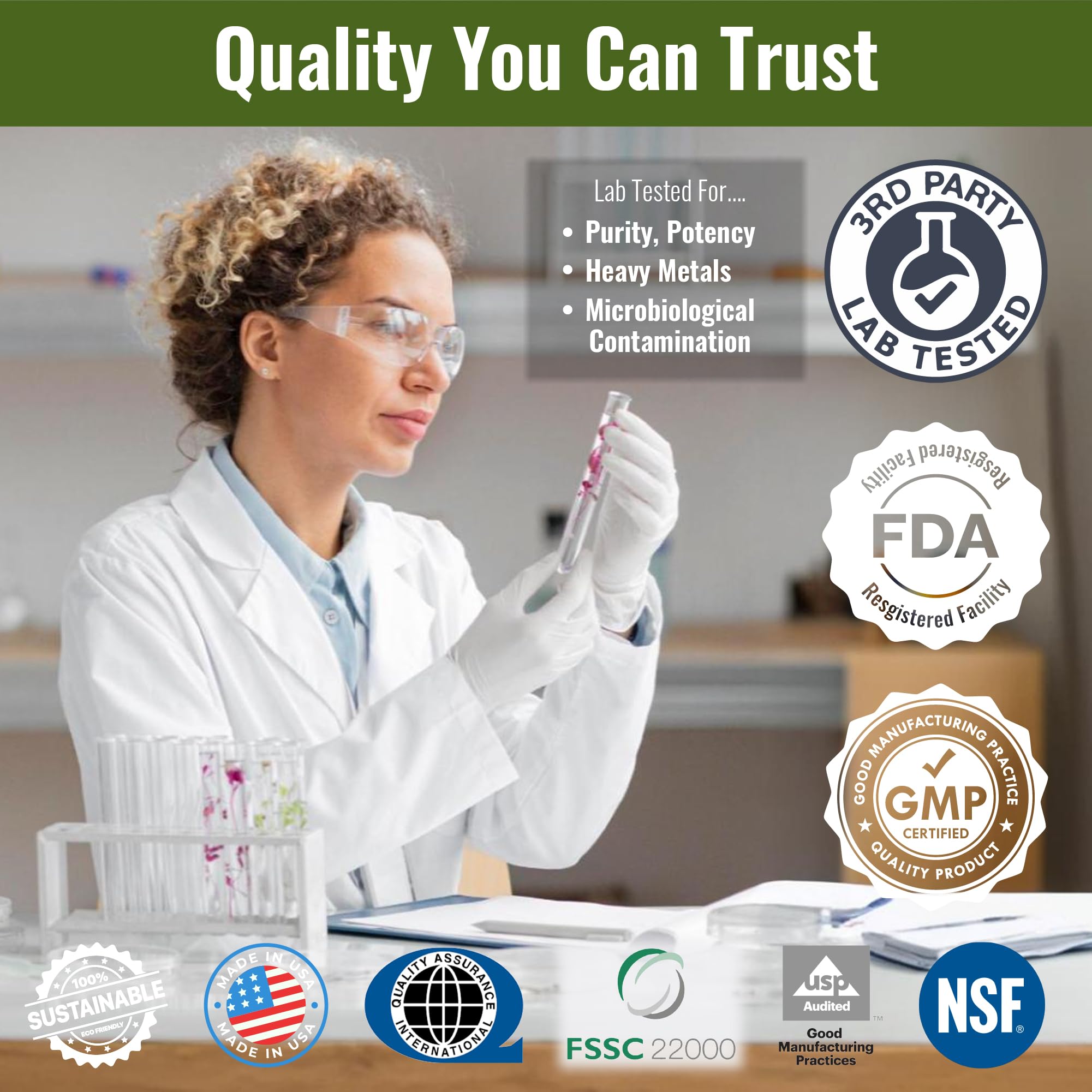 Luniva Naturals third-party testing seal emphasizes product safety and purity.