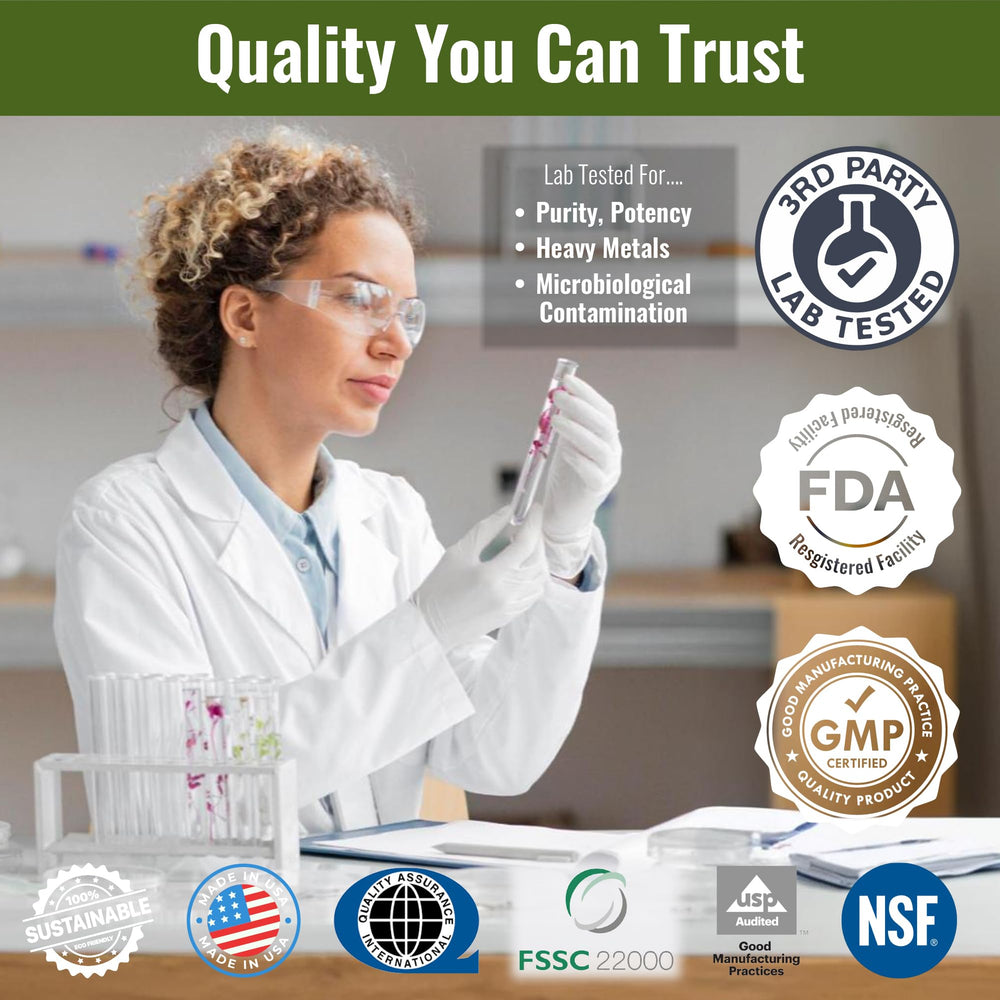 Luniva Naturals third-party testing seal emphasizes product safety and purity.