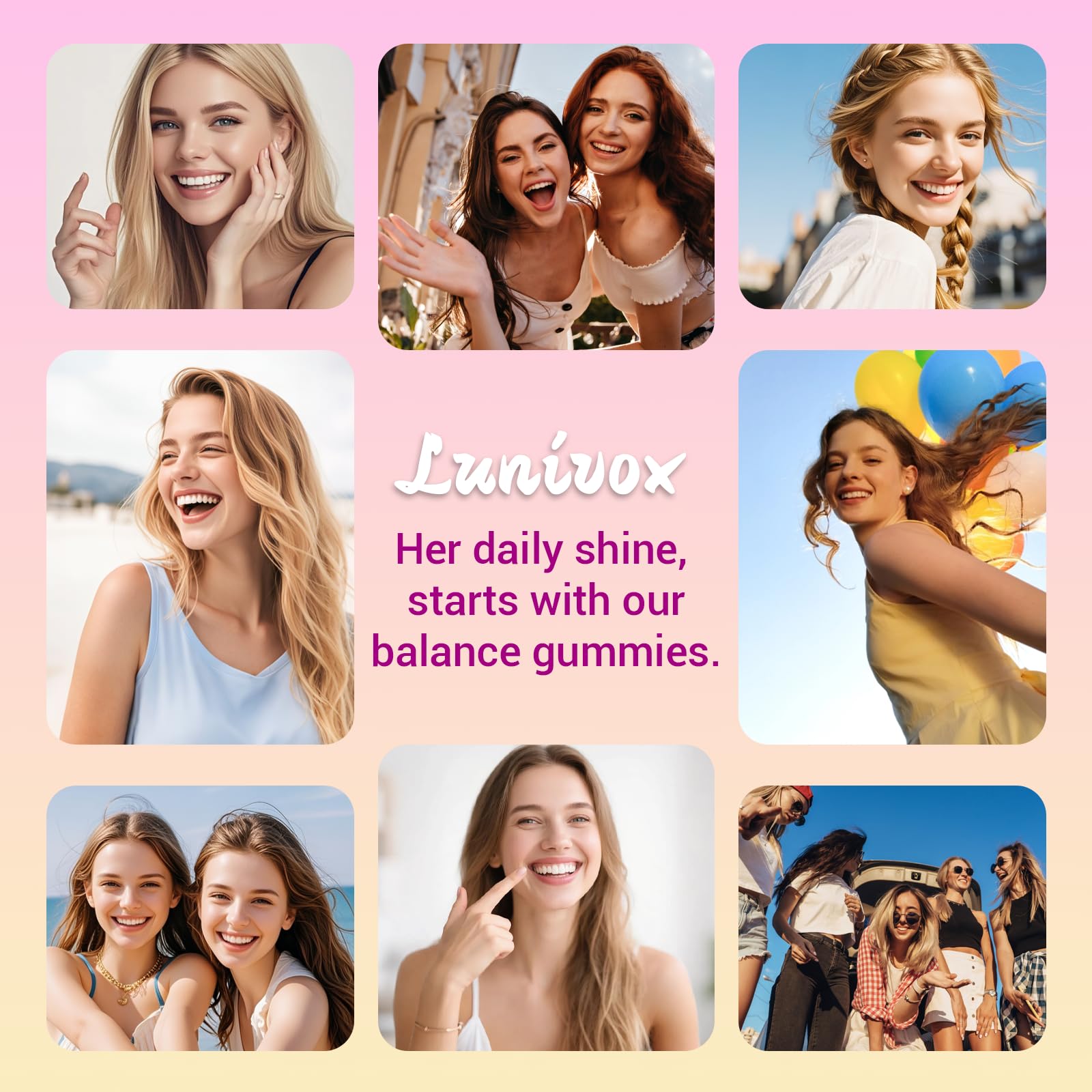 Lunivox daily wellness pineapple gummies support consistent self-care.