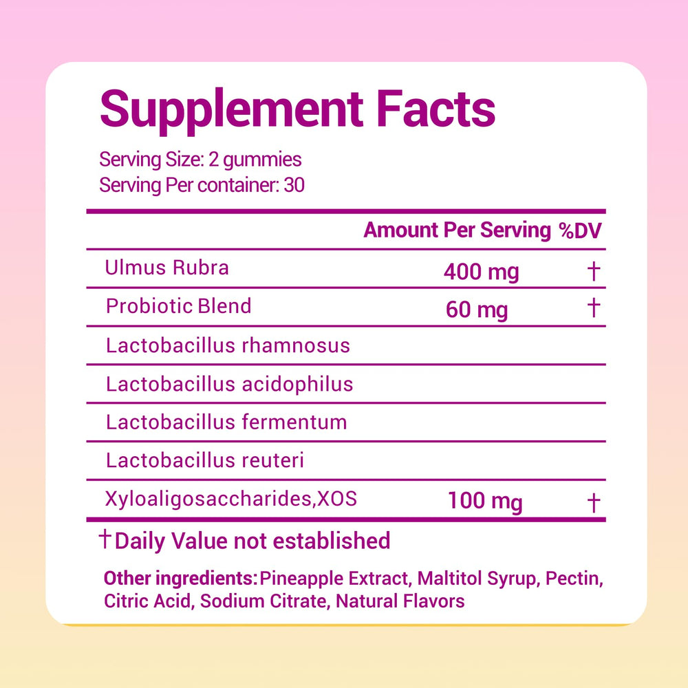 Lunivox Her Juicy Probiotics Gummies pineapple close-up showing chewy texture and flavor.
