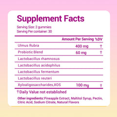 Lunivox Her Juicy Probiotics Gummies pineapple close-up showing chewy texture and flavor.