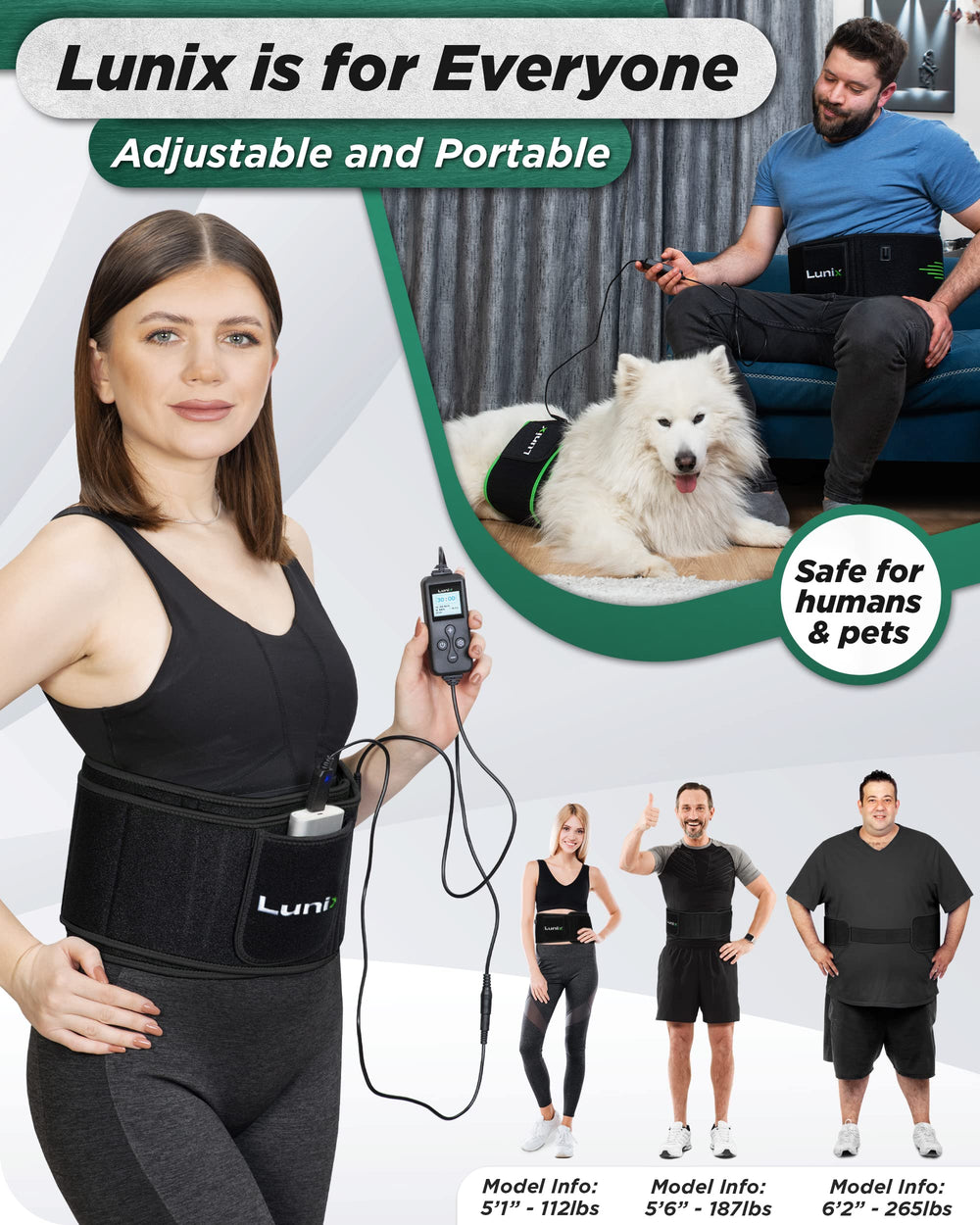 Lunix LX16 adjustable strap design for a secure fit during therapy