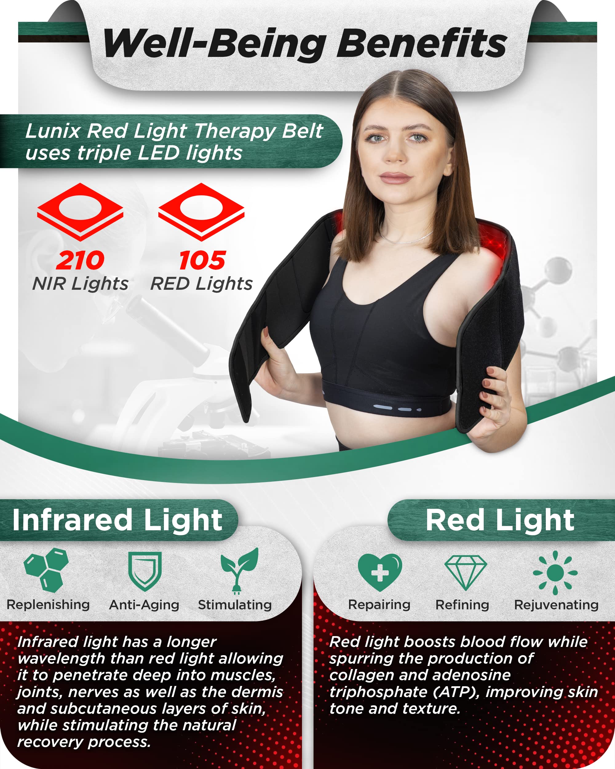 Lunix LX16 portable pouch for on-the-go red light therapy sessions