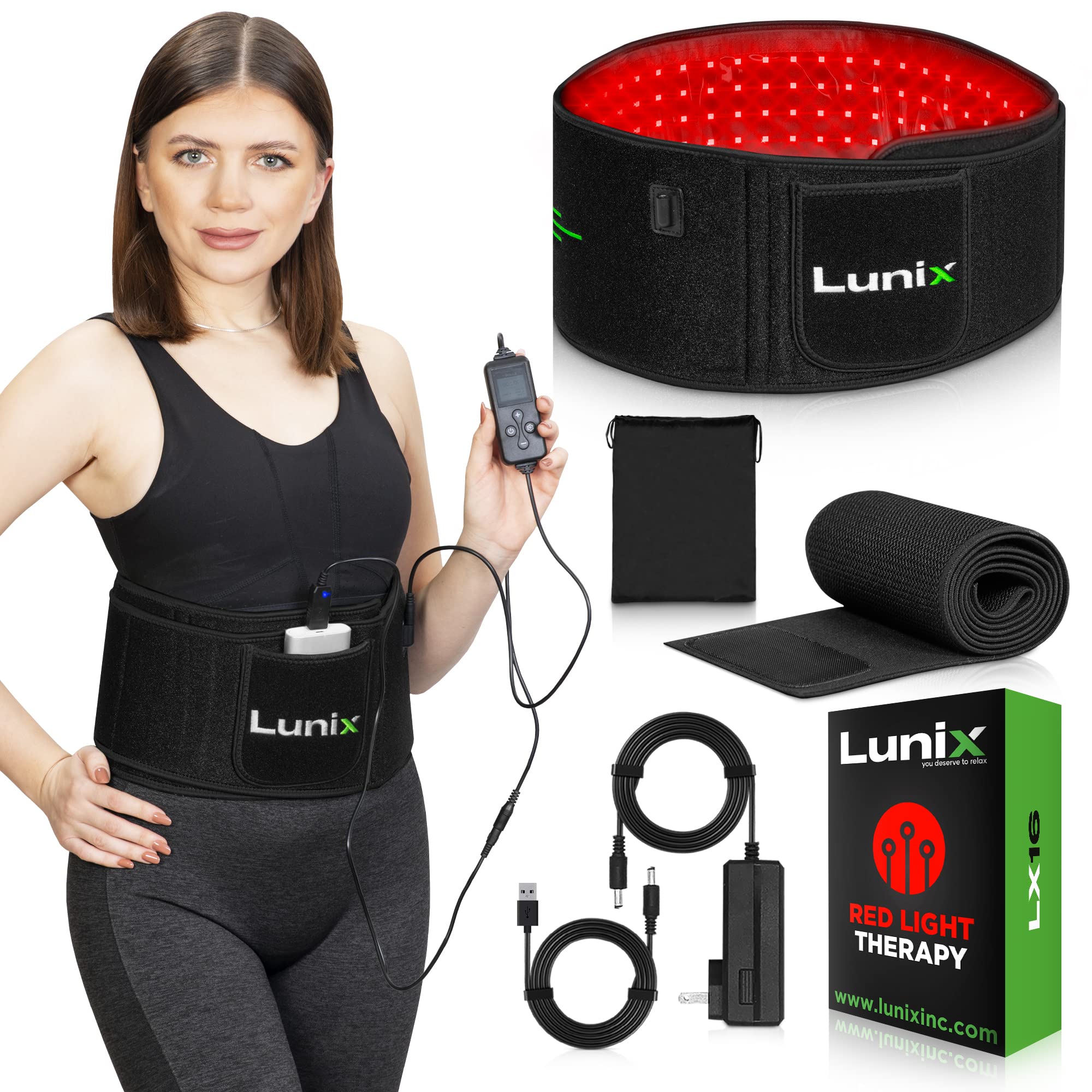 Lunix LX16 red light therapy belt for targeted muscle relief and circulation