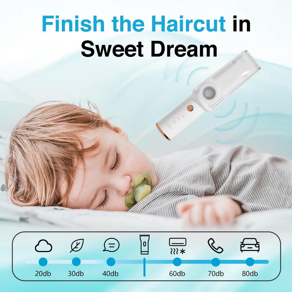 LUSN baby hair clippers IPX7 waterproof design for easy cleaning.