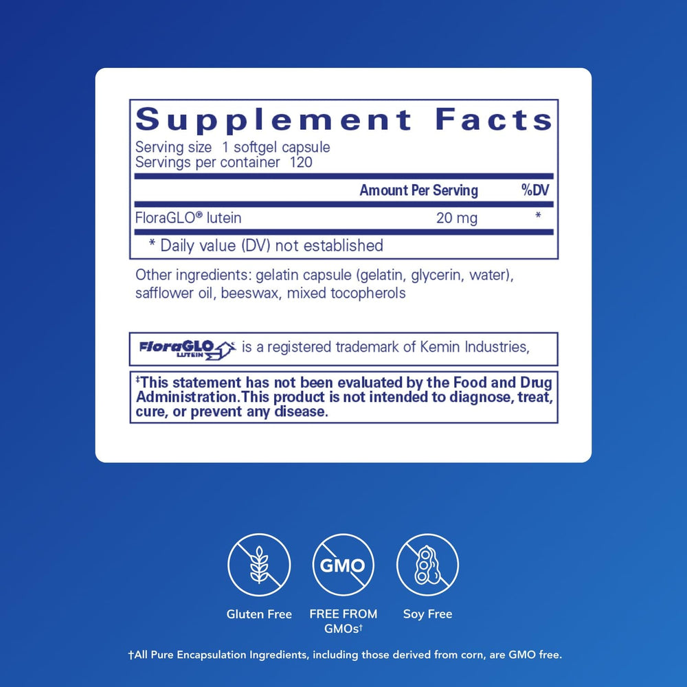 Closeup of lutein softgel capsules highlighting antioxidant support for retina.