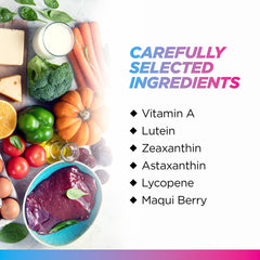 Lutein, Zeaxanthin, and Astaxanthin blend provides essential eye nutrients.