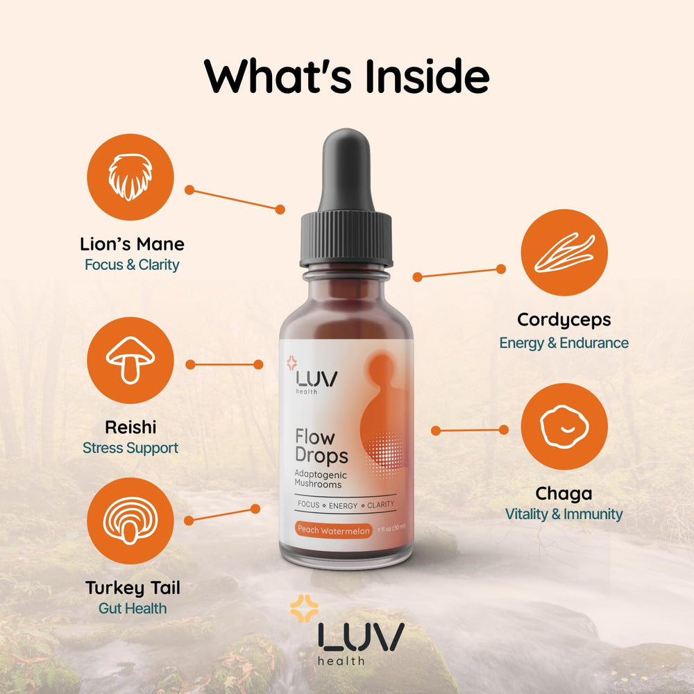 LUV health Flow Drops liquid-dispense demonstrates convenient on-the-go energy support.
