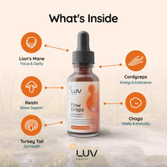 LUV health Flow Drops liquid-dispense demonstrates convenient on-the-go energy support.