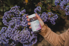 LUV health Mind Gummies label shows vegan, keto-friendly formula for everyday wellness.