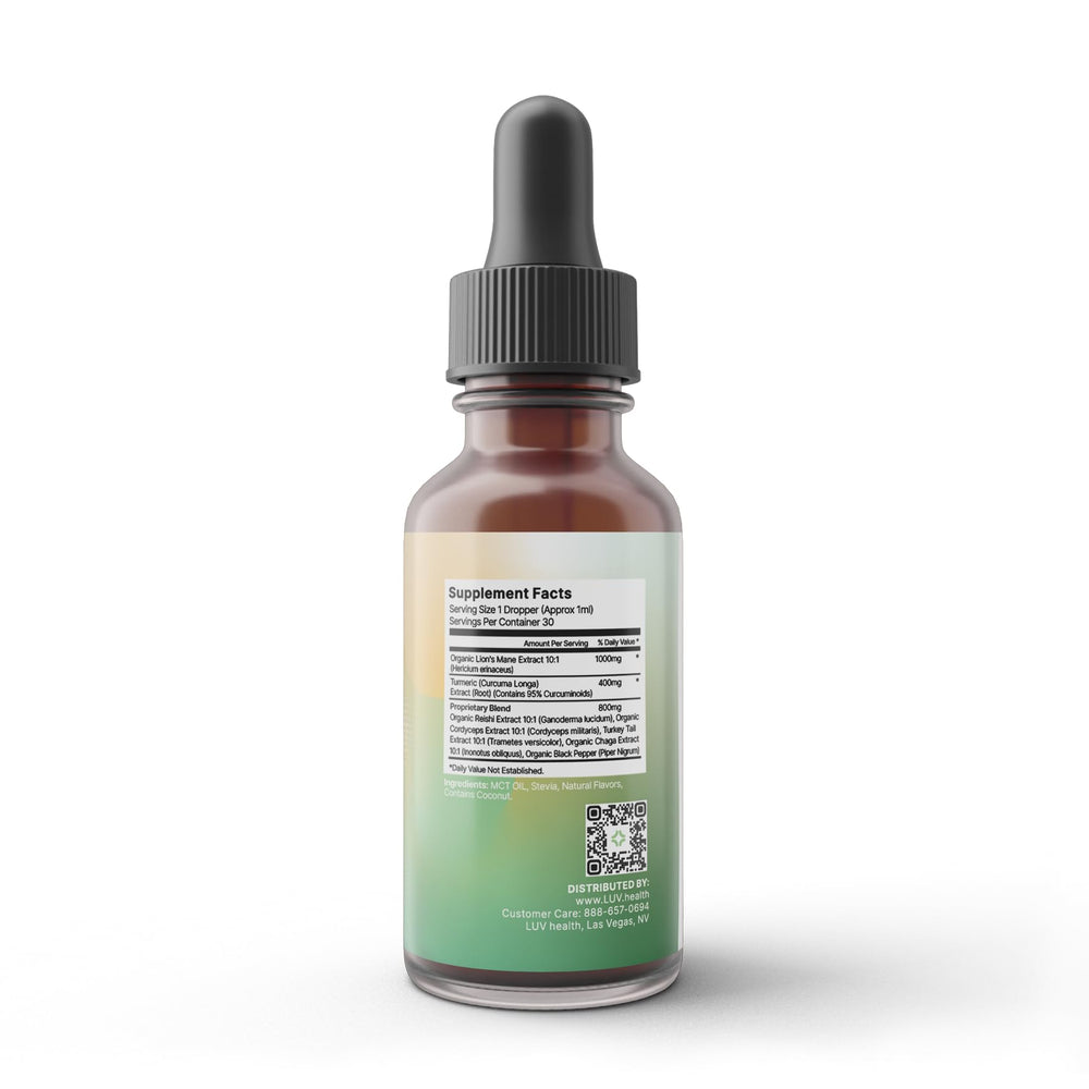LUV health Neuro Drops dropper ready for easy daily dosing.