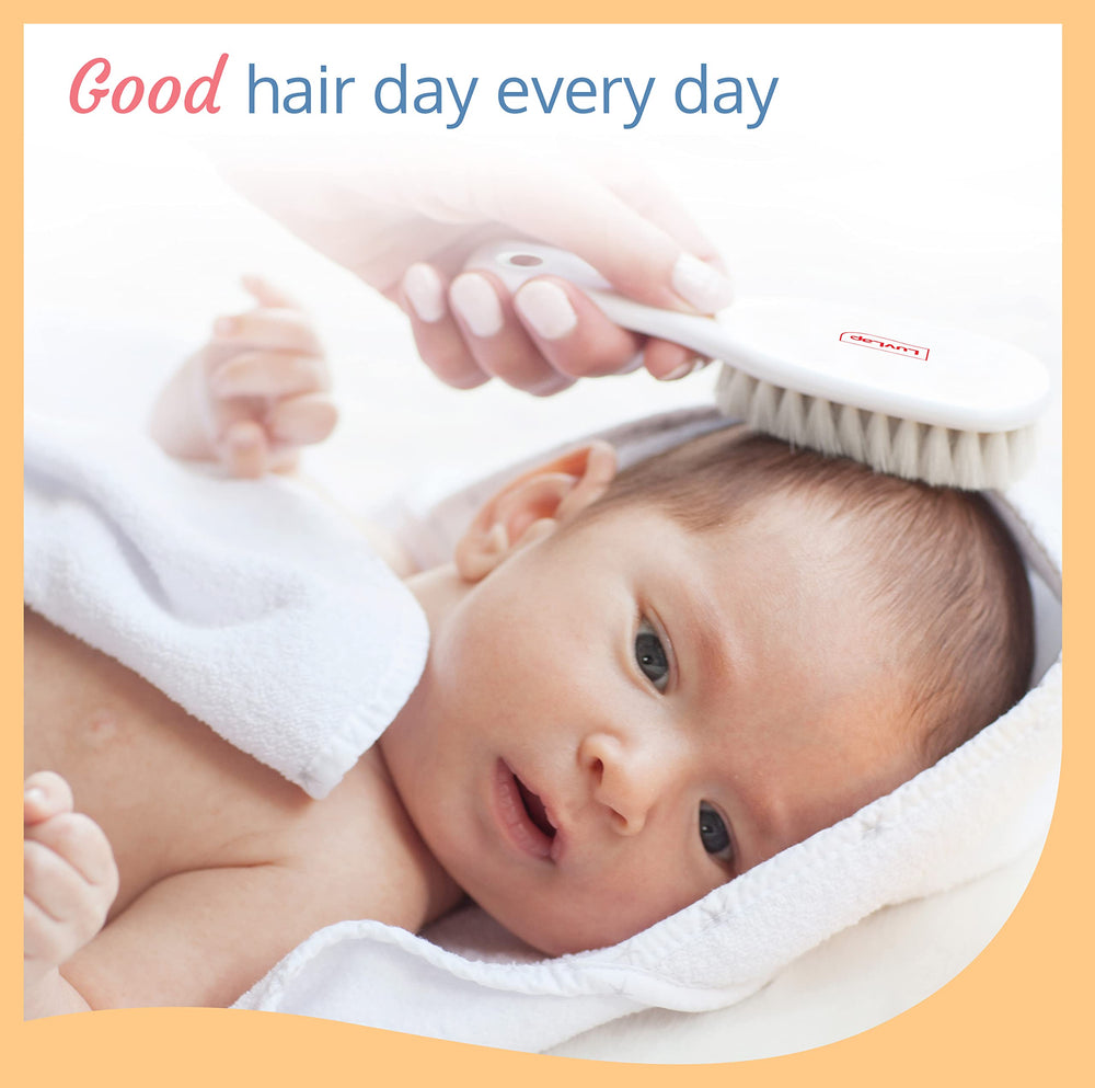 Luv Lap Elegant Baby Comb with round edges protects delicate scalp.