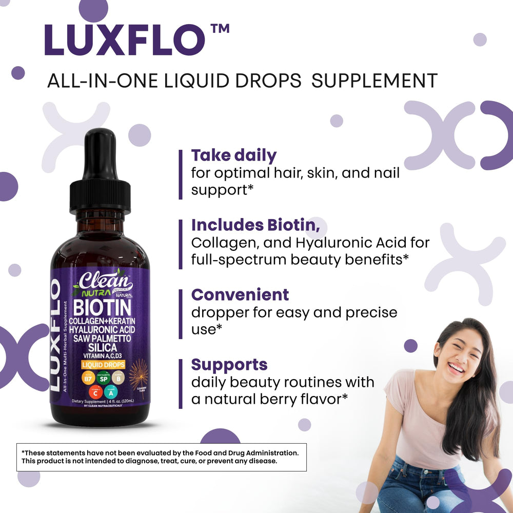 LuxFlo turmeric bamboo vitamin drops detailing gentle anti irritant properties.