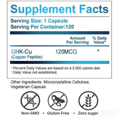 LuxHealth GHK-Cu daily use capsule with water.