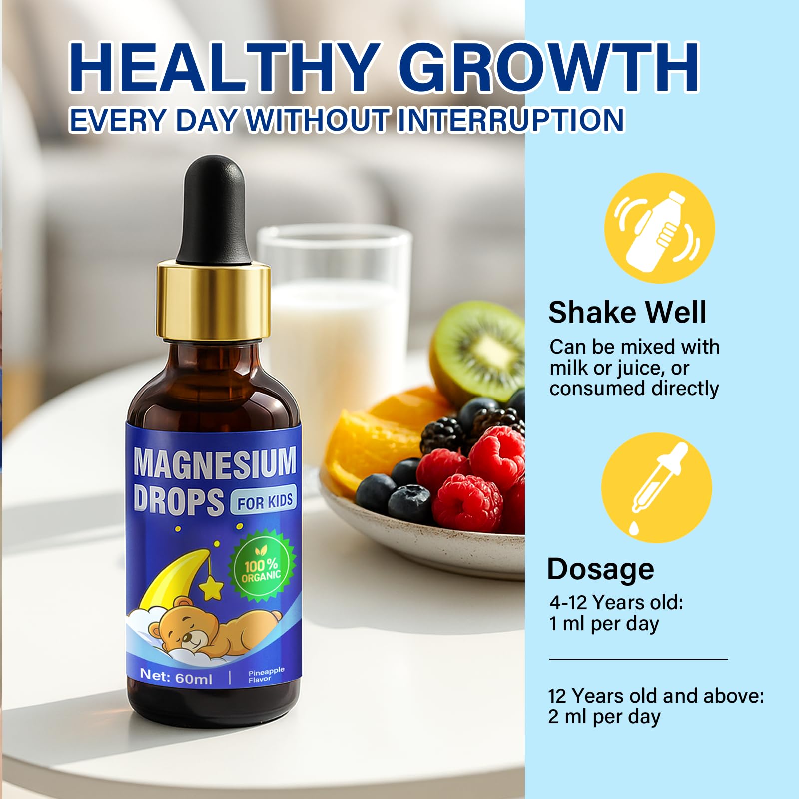 LuxHealth Kids Magnesium Liquid non GMO ingredients signal clean composition