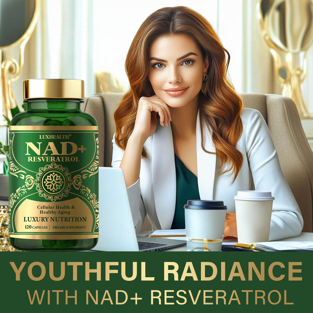 LuxHealth NADH capsules close-up show smooth capsules for daily use.