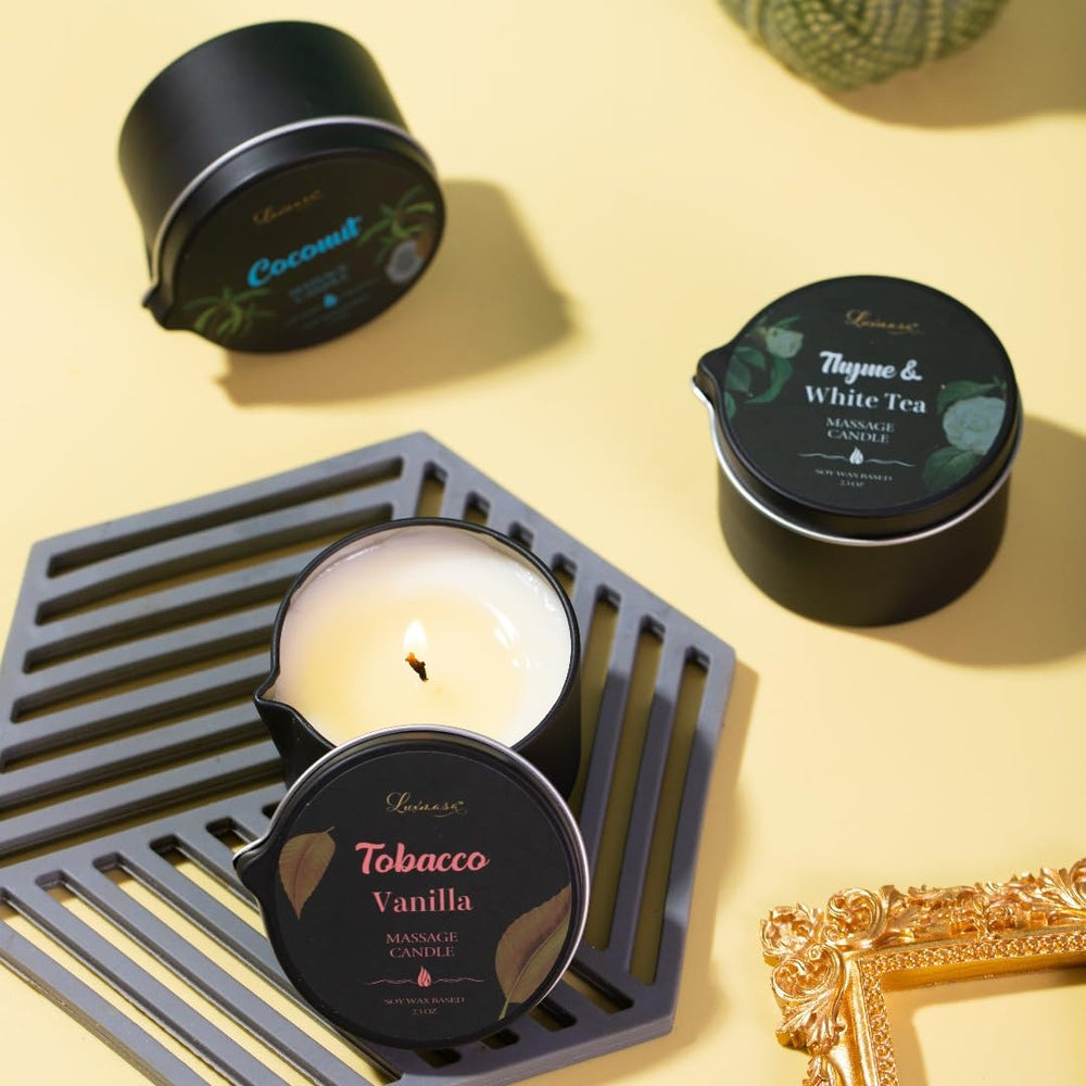 LuxMasa Massage Candle gift set suits holidays and special occasions.