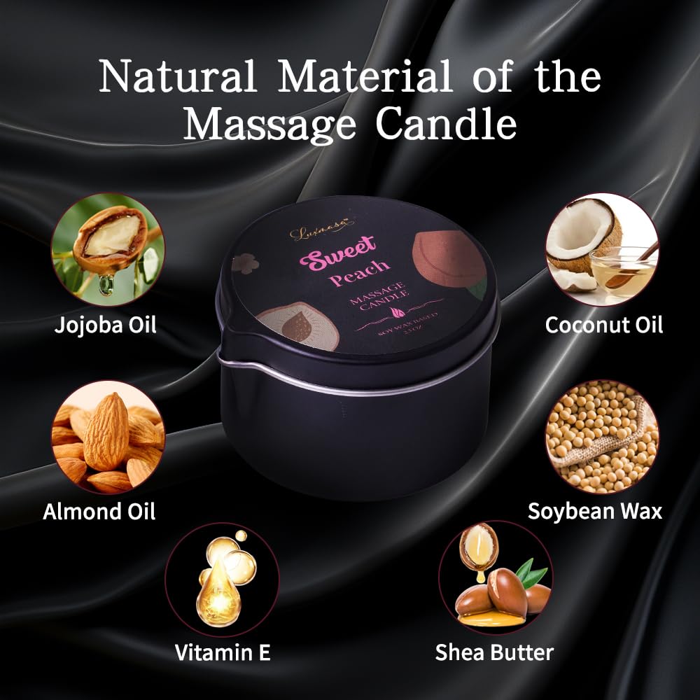 LUXMASA massage candle in Lavender Chamomile melts into calming oil for unwinding.