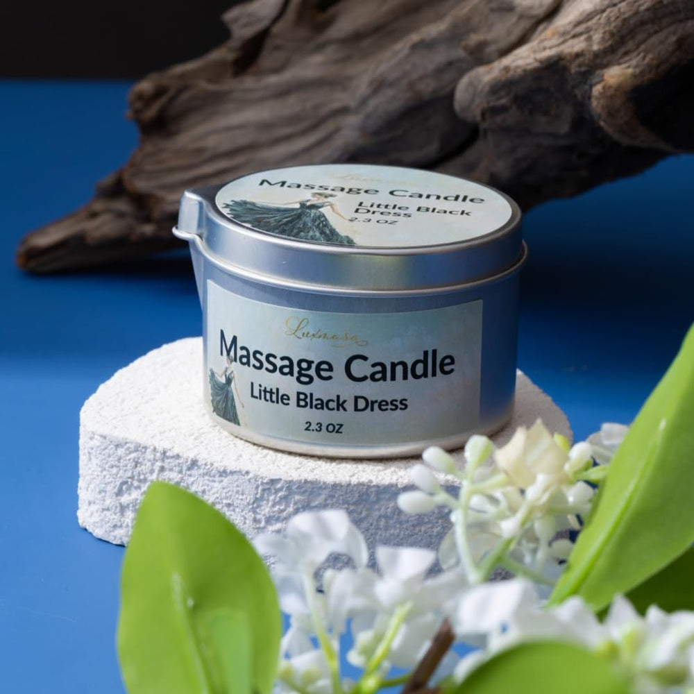 LUXMASA Skin nourished glow after applying warm massage oil candle