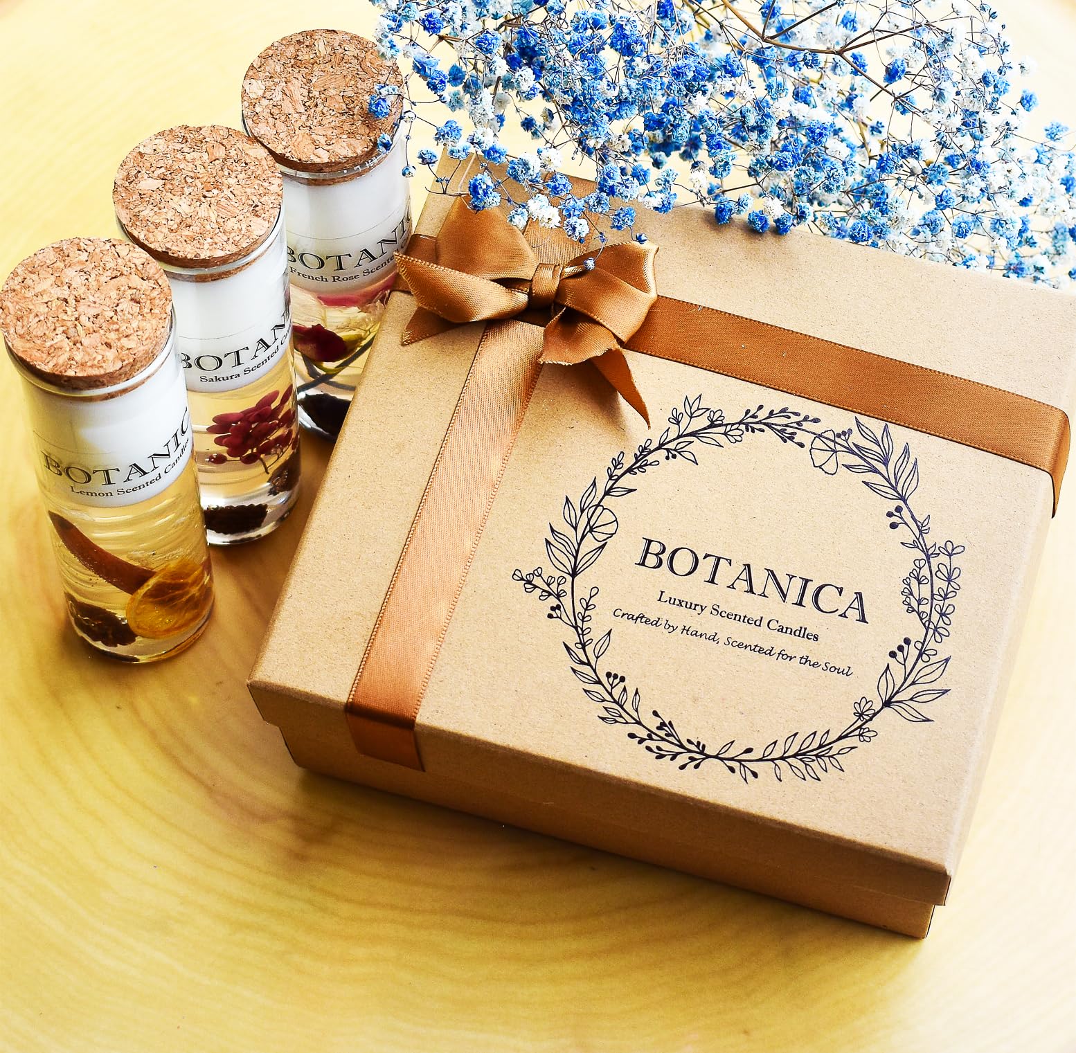 Luxury Scented Candles Gift Set Lemon fragrance brightens the living room