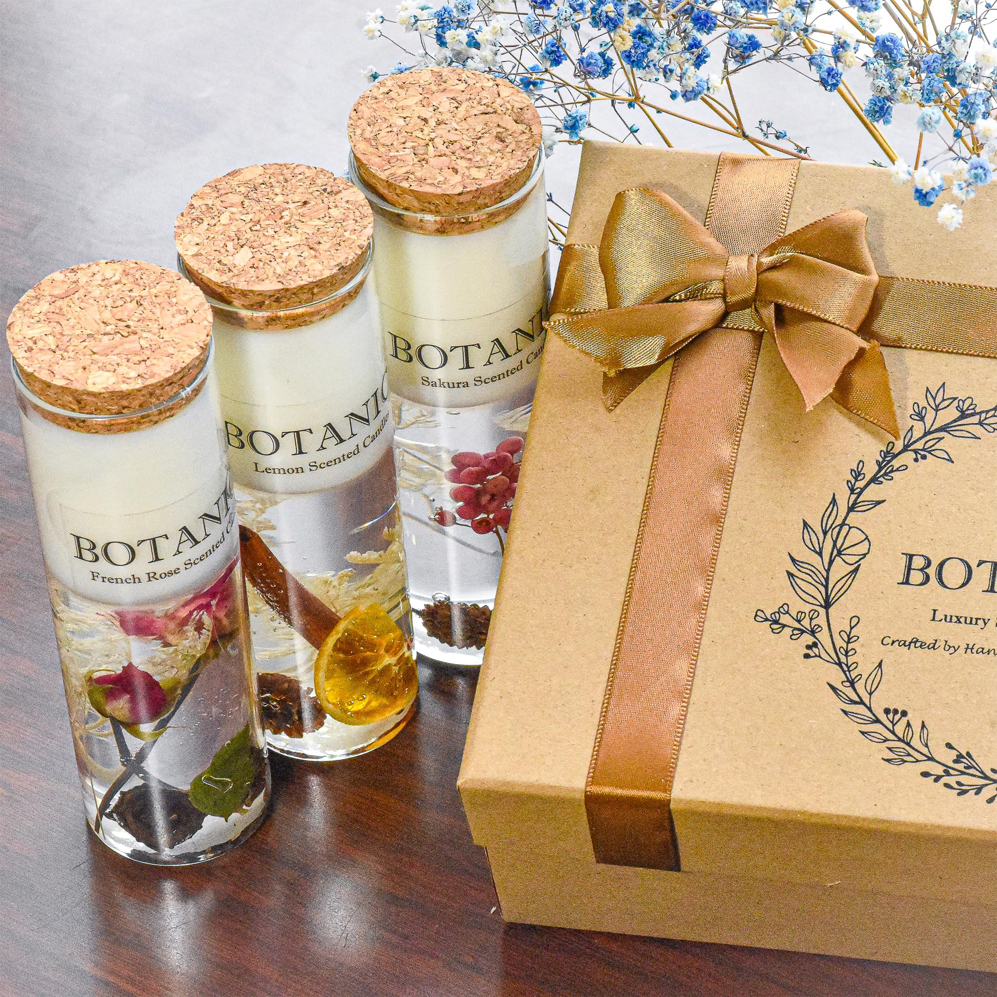 Luxury Scented Candles Gift Set French Rose creates romantic evening ambiance