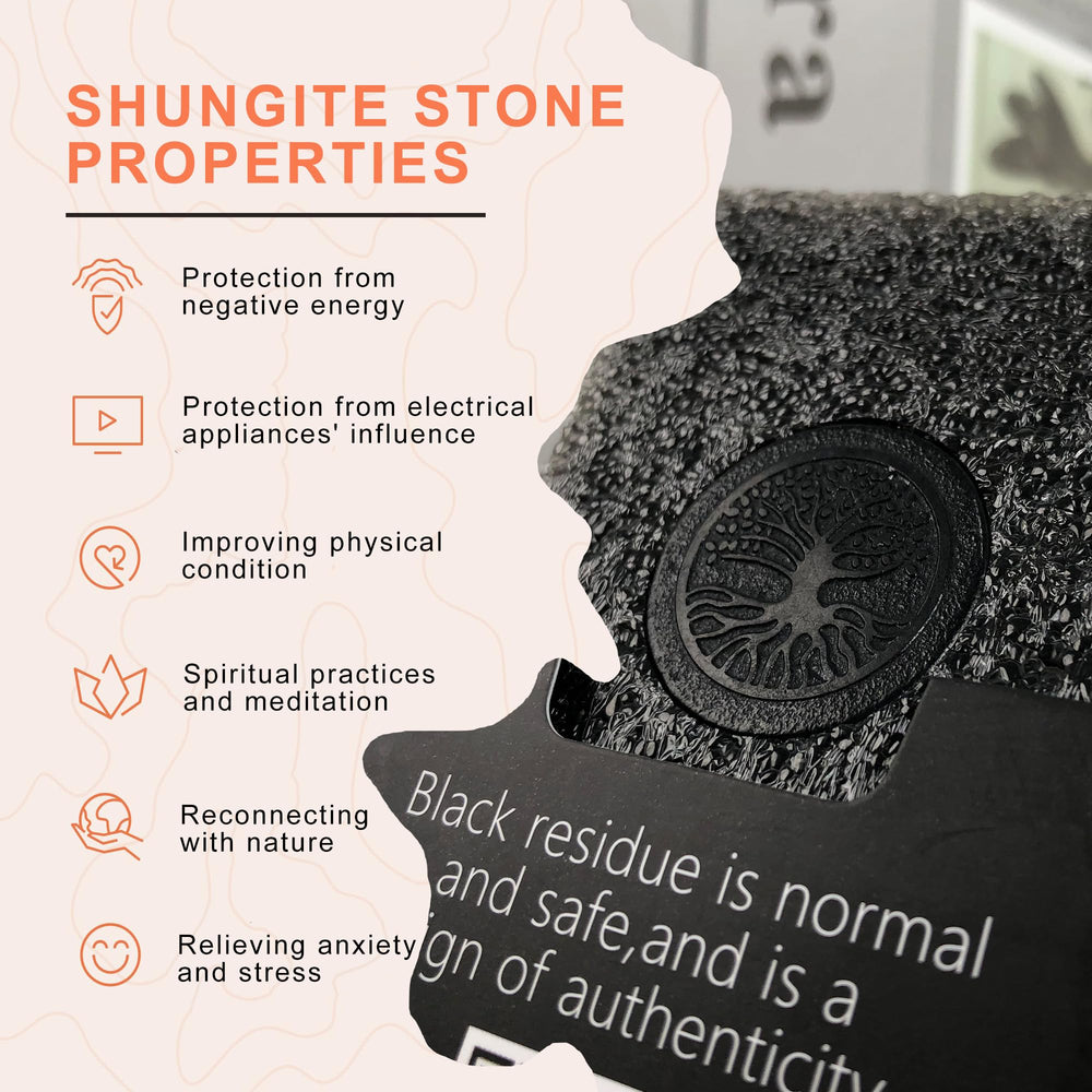 LWQCHW shungite sticker with adhesive backing ready to attach to your gadget