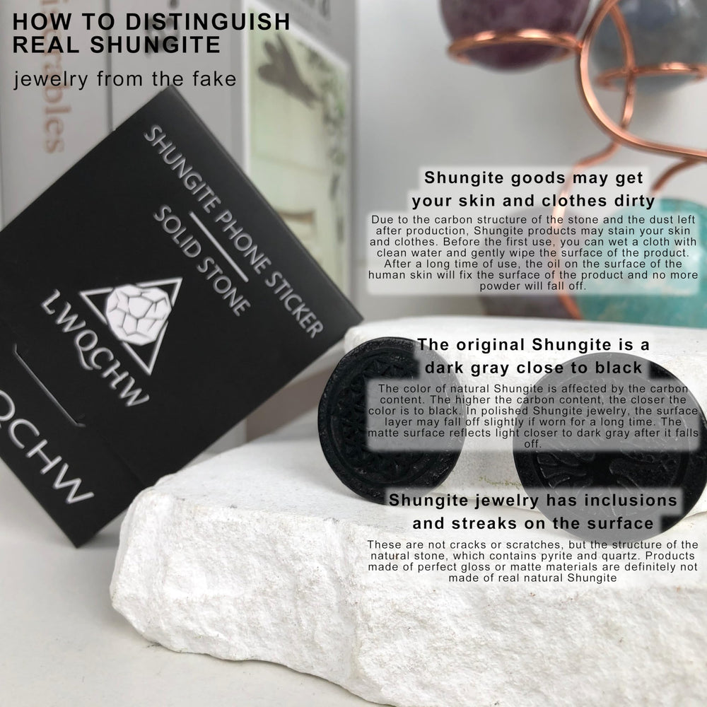 LWQCHW shungite round plate on phone back for daily grounding