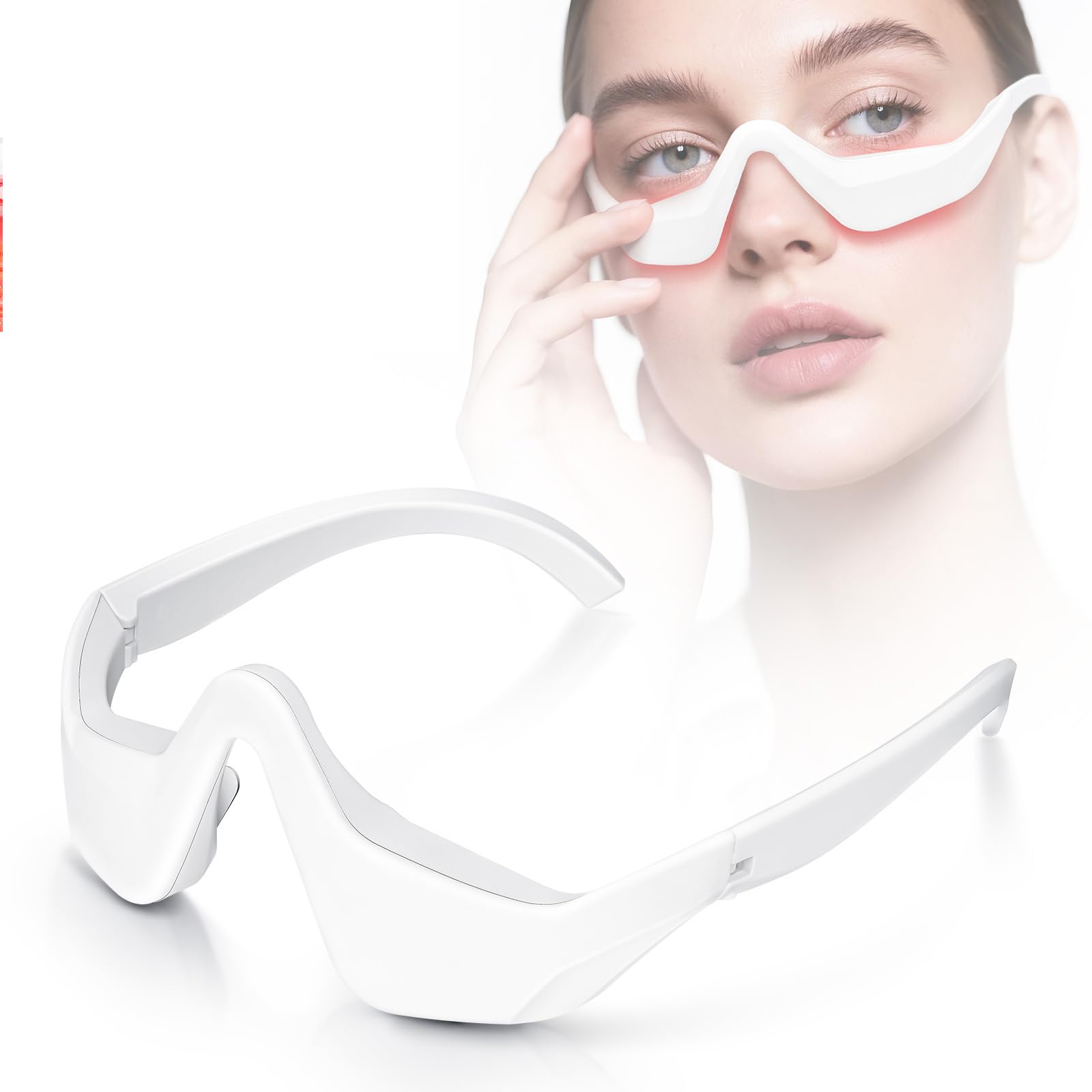 LXIANGN under eye red light therapy glasses for tired eyes after screen time.