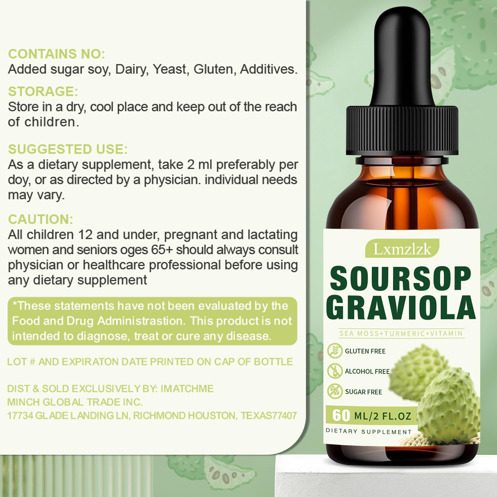 Lxmzlzk Graviola drops mixed into a shake for daily nutrition