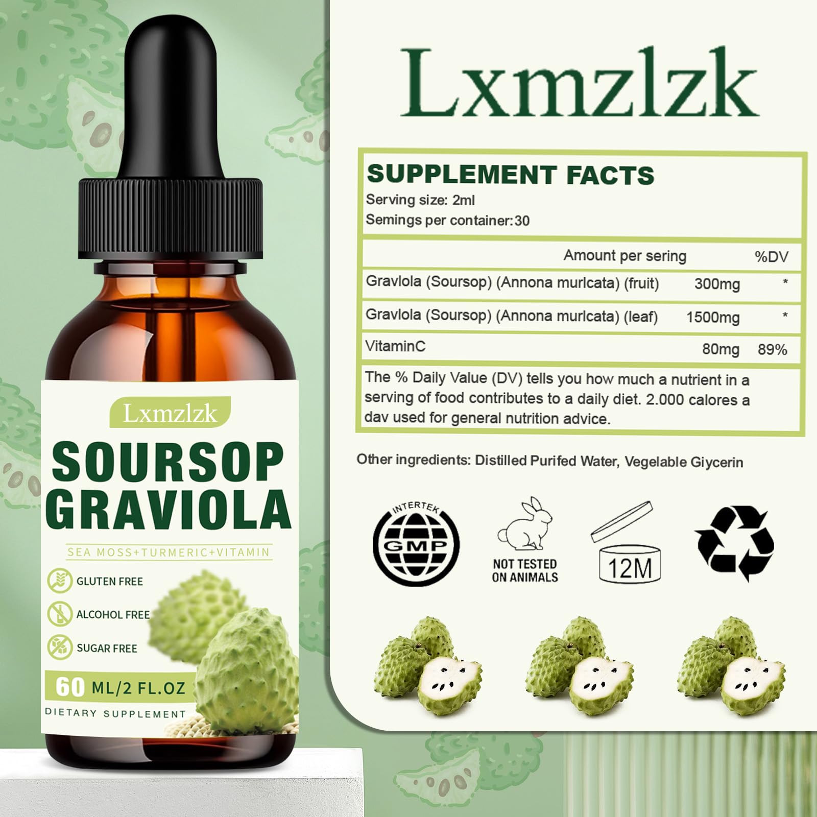 Lxmzlzk Graviola drops under tongue for fast, caffeine-free energy
