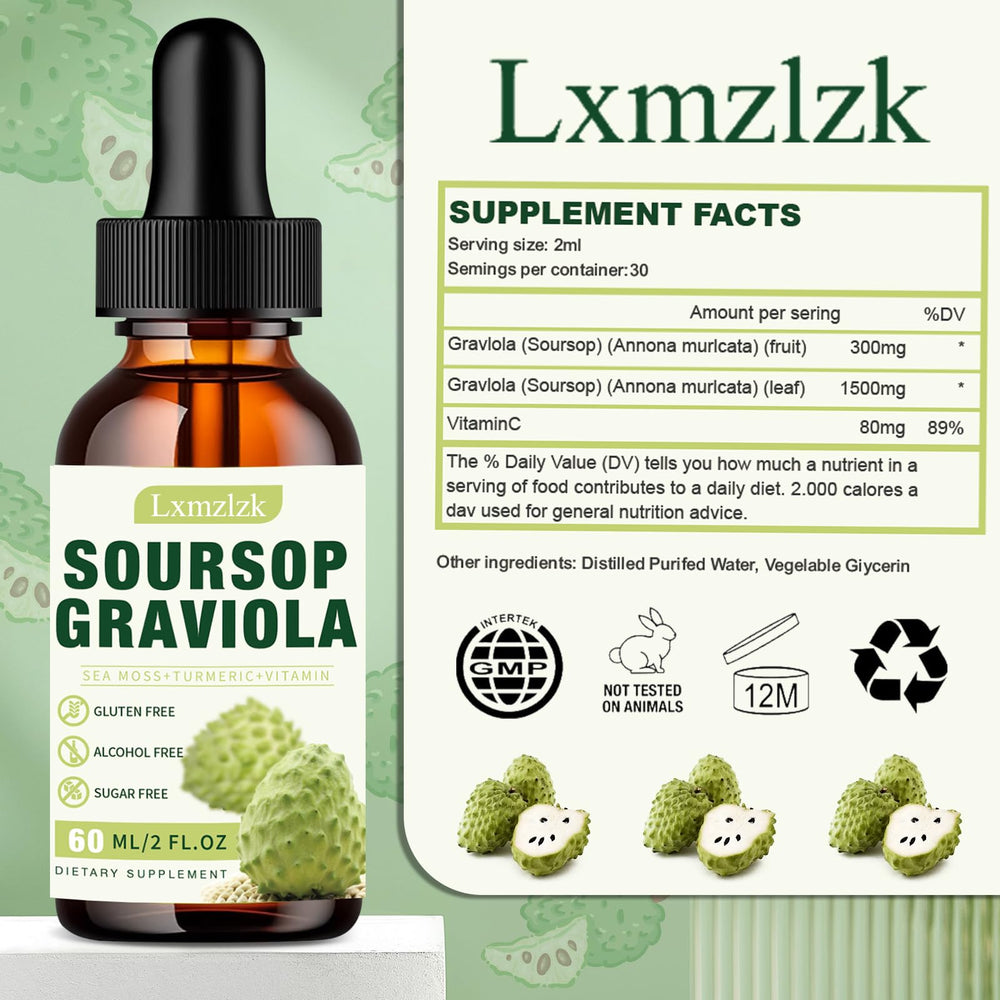 Lxmzlzk Graviola drops under tongue for fast, caffeine-free energy