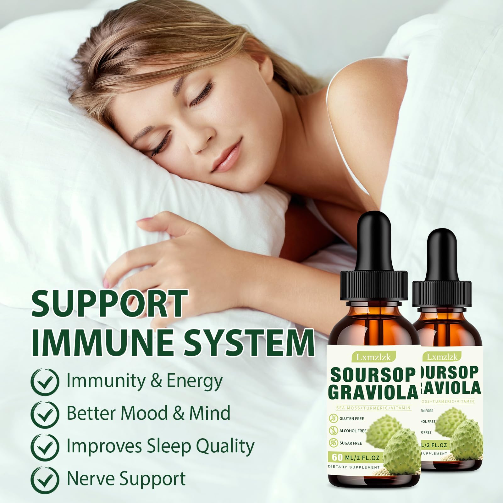 Lxmzlzk Graviola seaweed extract highlighting mineral content