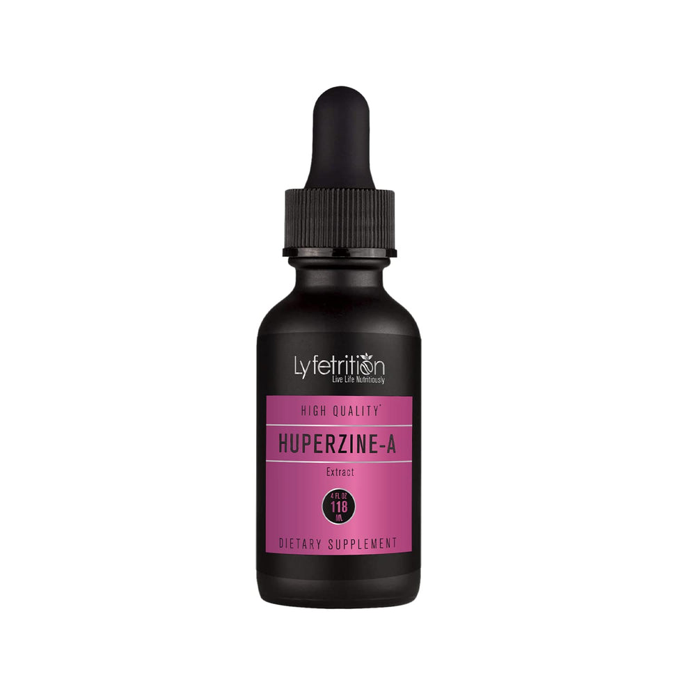 Lyfetrition Huperzine-A bottle pour for easy mixing and quick absorption.