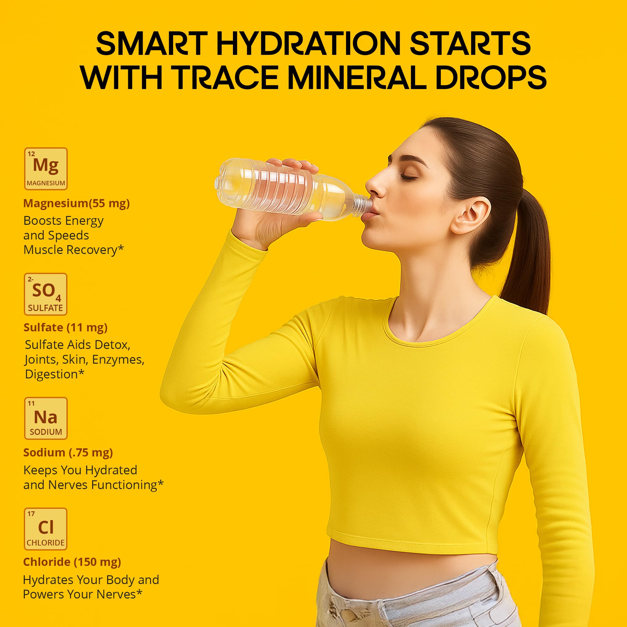 LyteLine Trace Mineral Drops being poured into a glass for hydration